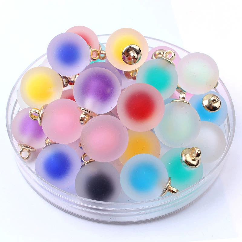 P-22 Frosted Spherical Jelly Pendants (color dots)