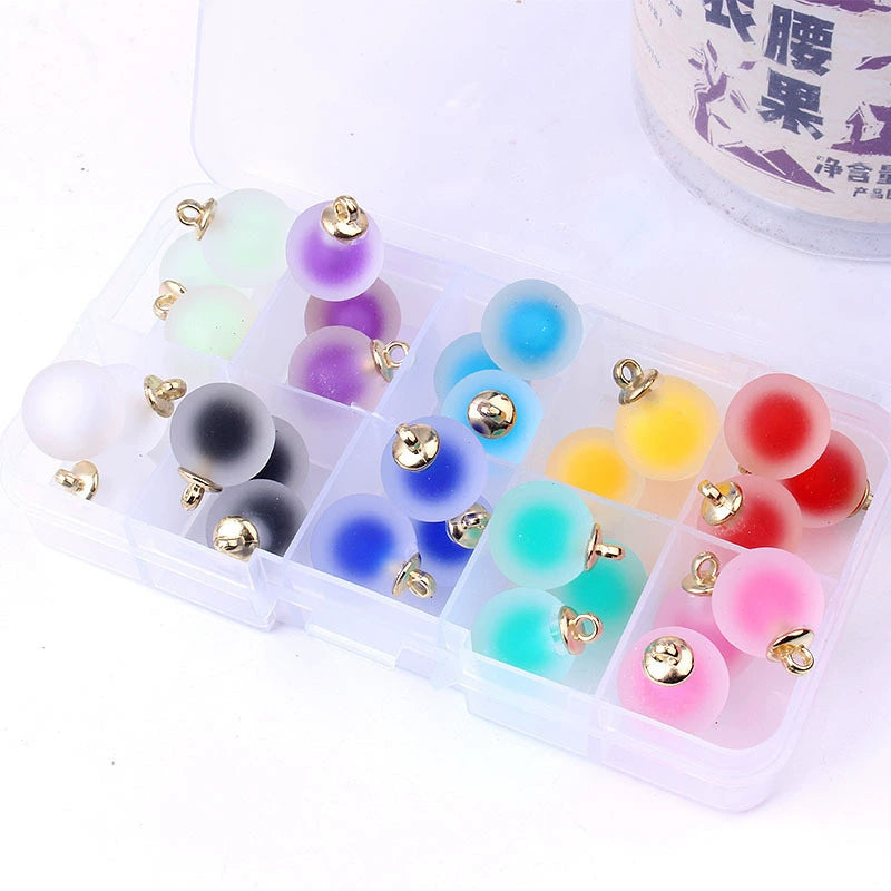 P-22 Frosted Spherical Jelly Pendants (color dots)