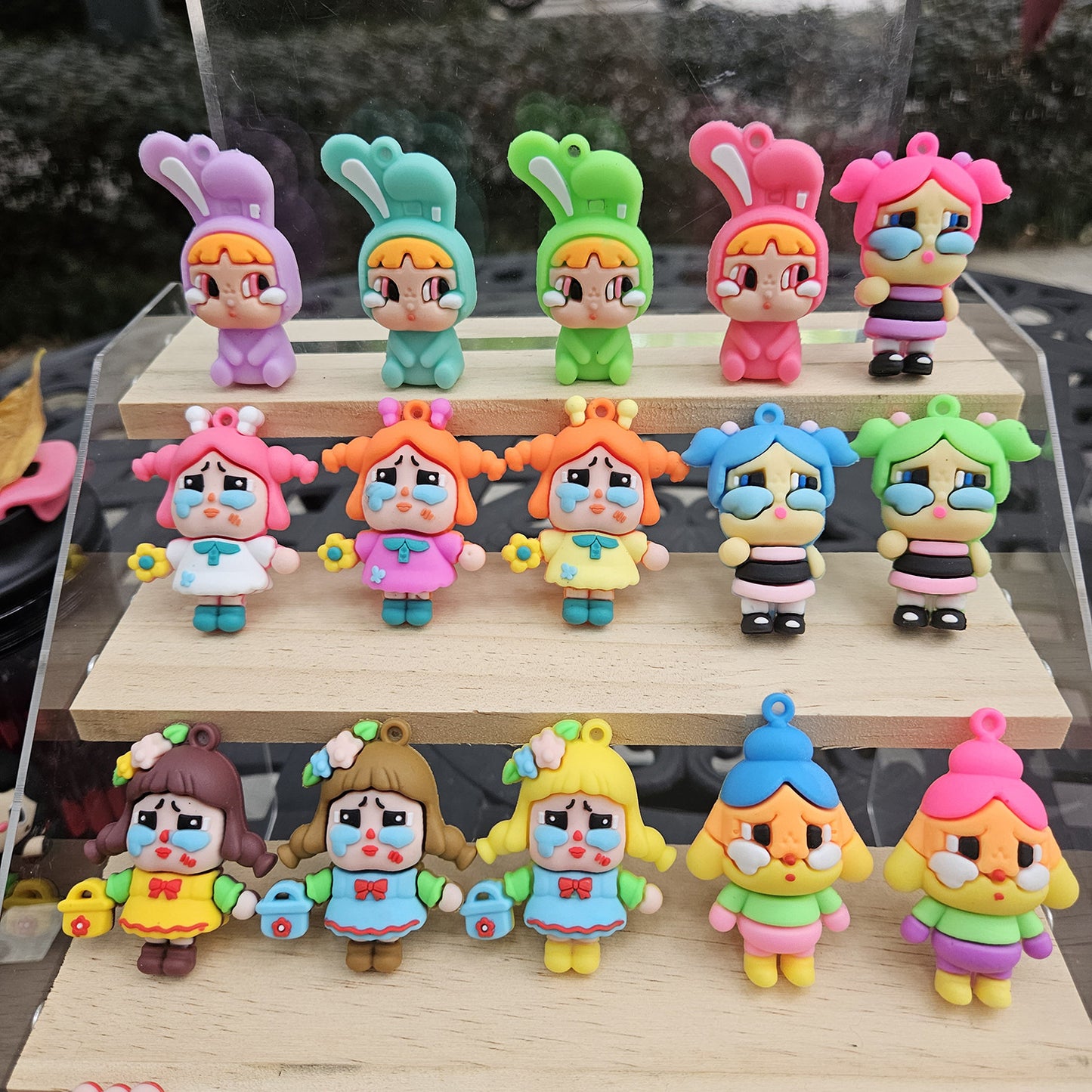 D-44 Mix Cry Baby Keychain Charms (color dots