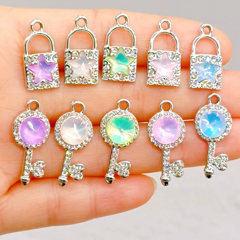 P-29 Lock&Key Pendant(color dots)