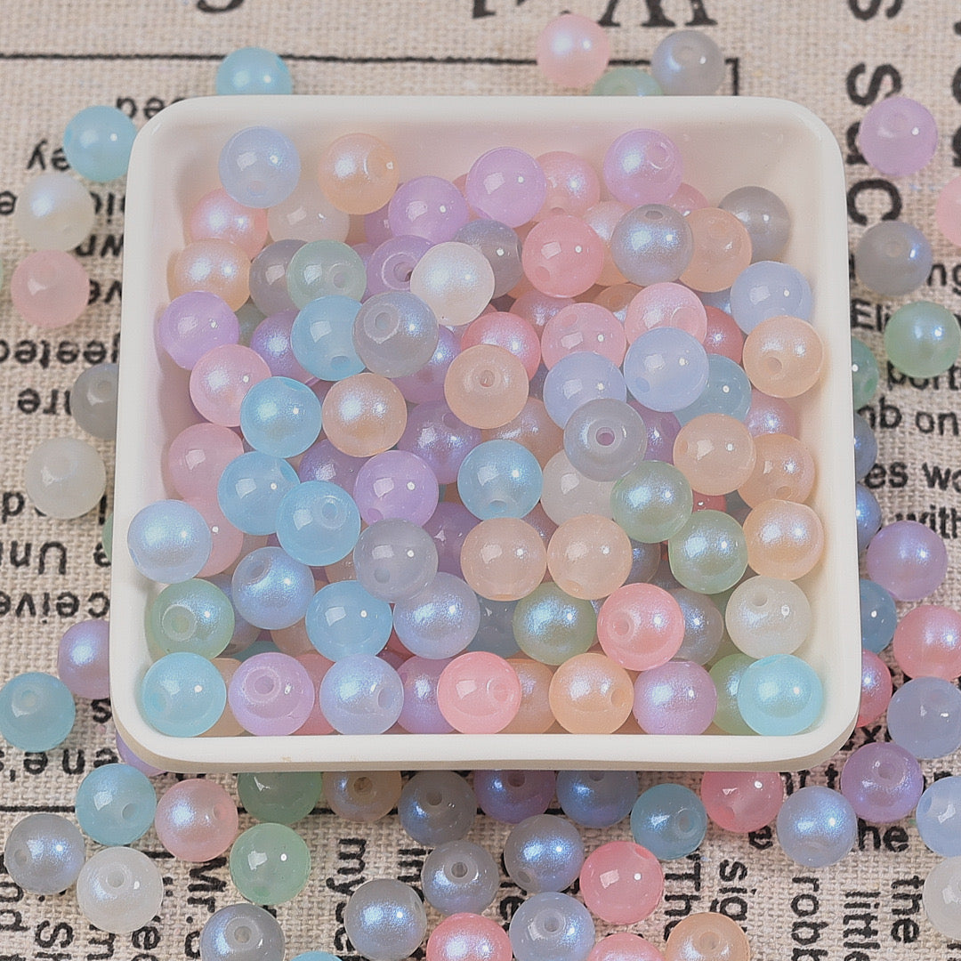 C-47 Lustrous and glazed Beads (8mm (By charms