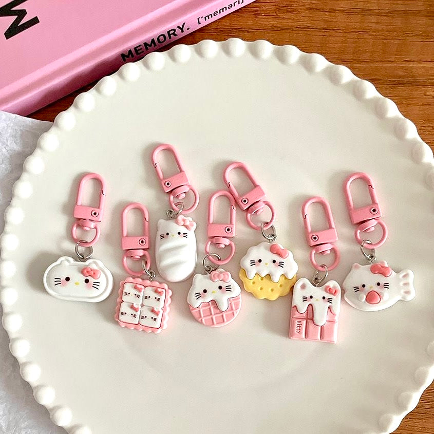 C-55 Hello kitty Keychain (7 styles (pink on pink