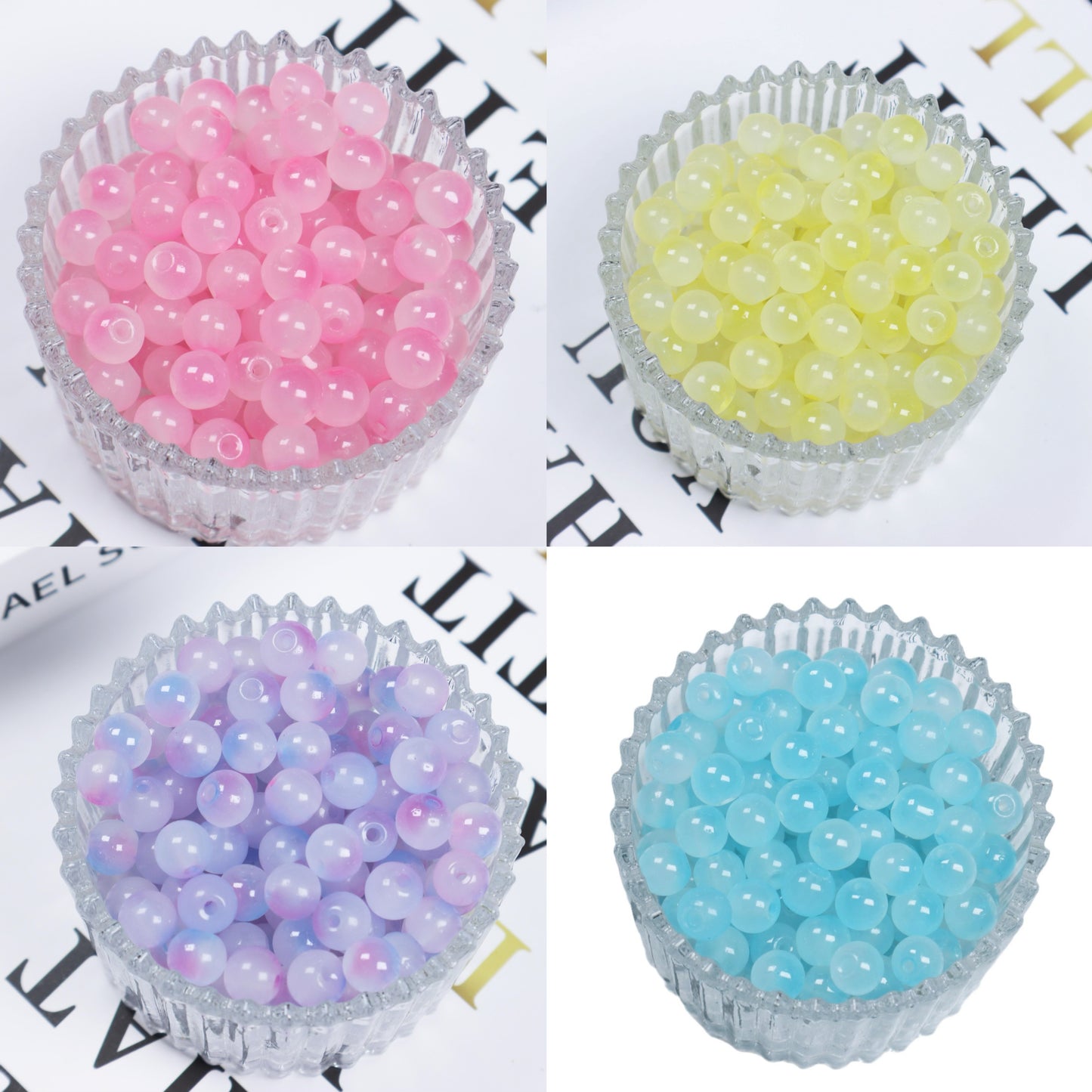 C-47 Lustrous and glazed Beads (8mm (By charms