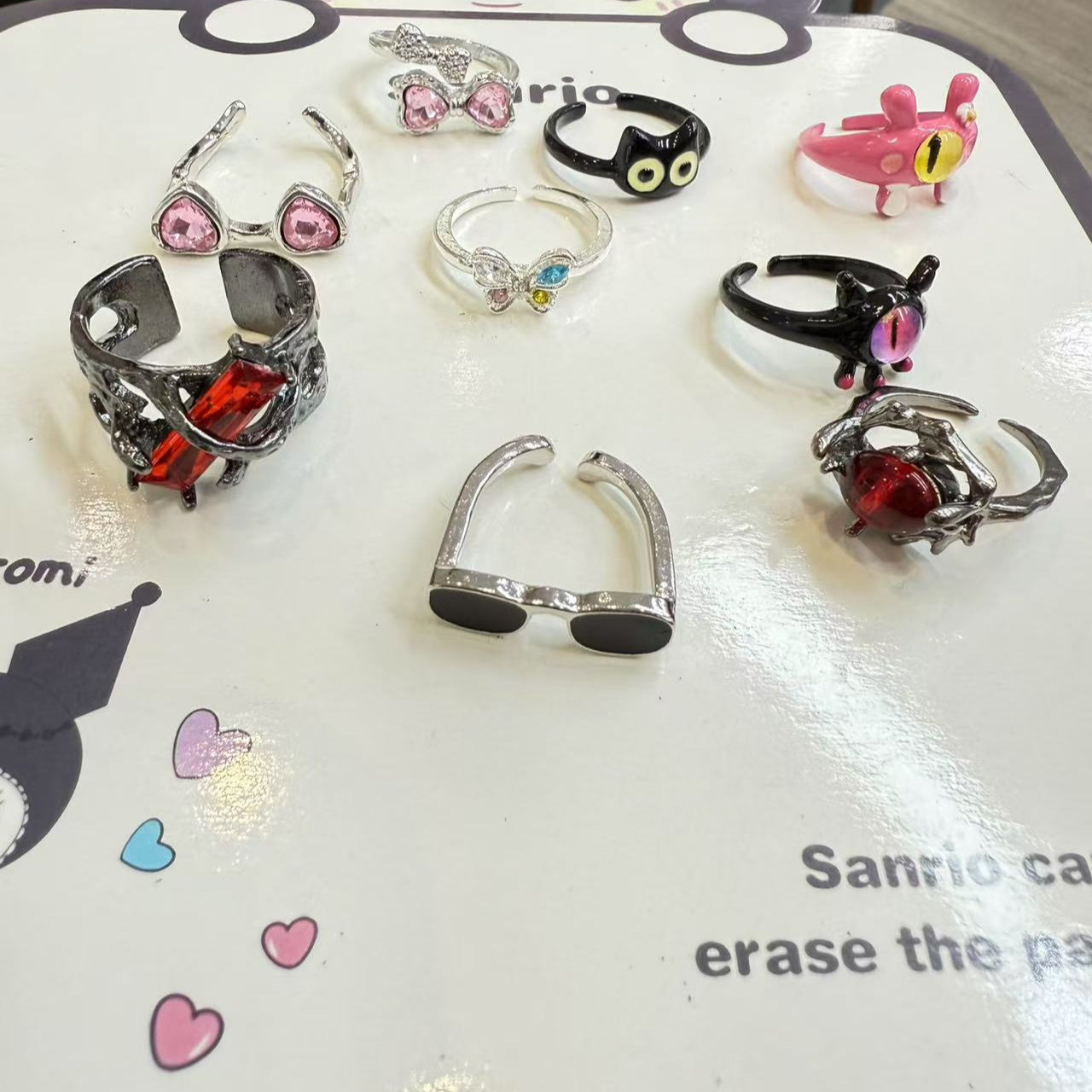 Y-04 Glasses,kitty&monster Ring