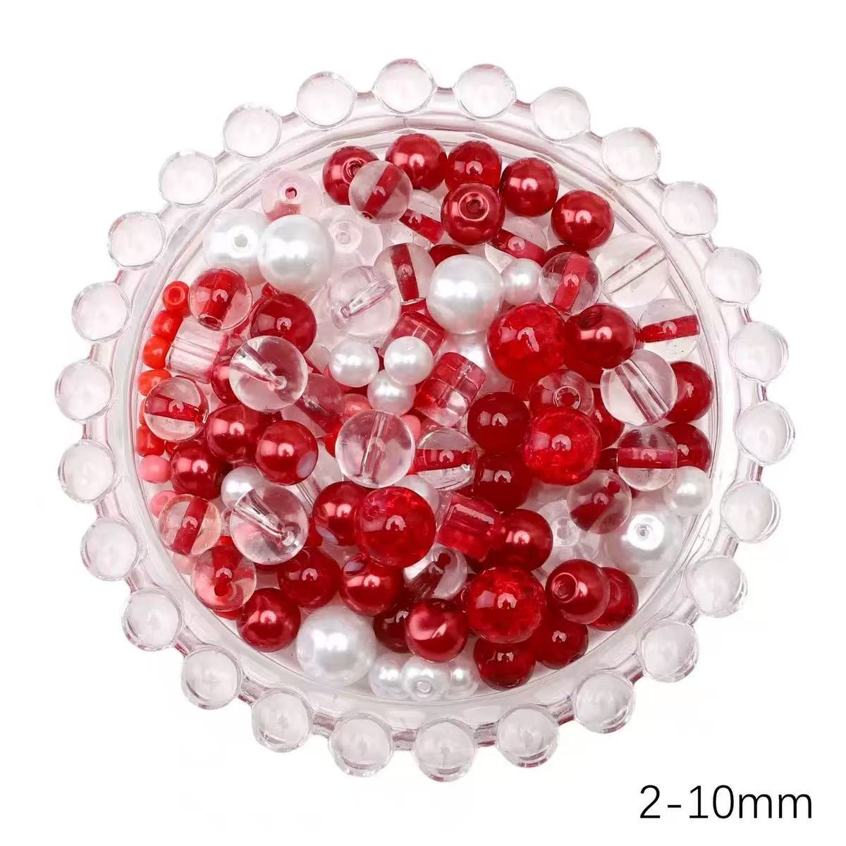 Red Tones Seed Glass Beads Mix 2-10mm