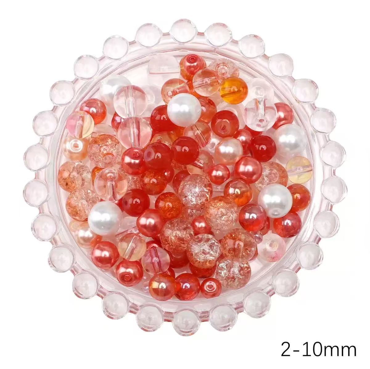 Orange Tones Seed Glass Beads Mix 2-10mm
