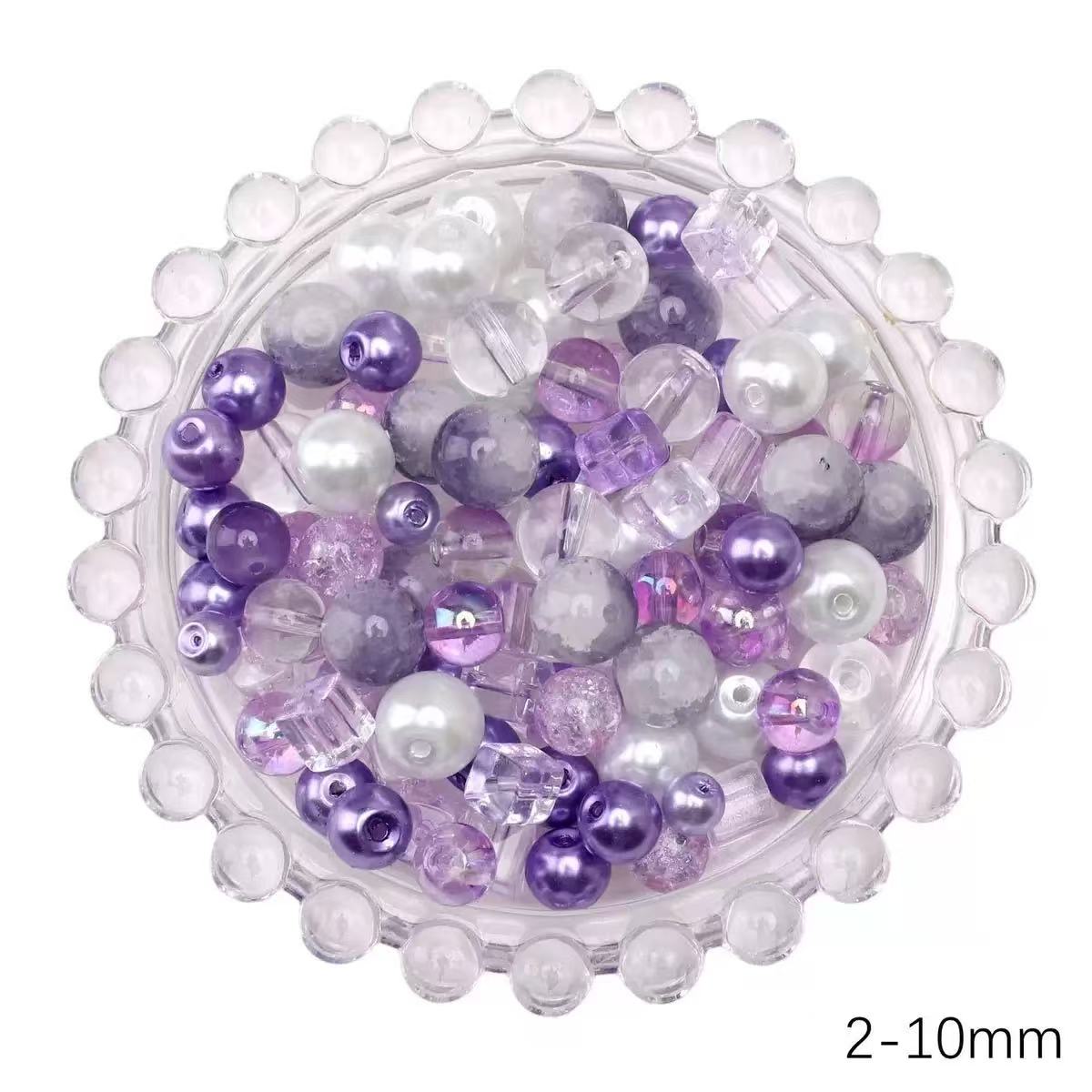 Purple Tones Seed Glass Beads Mix 2-10mm