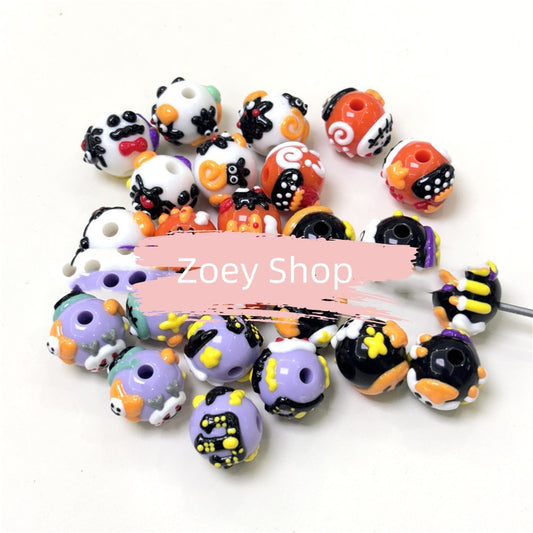 C-65 Halloween Hand Painted Beads(3 pcs/bag(by duck