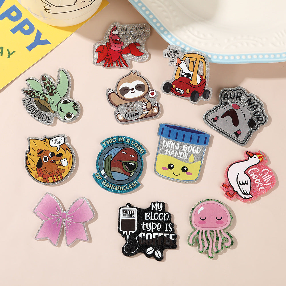 D-11 Funny Animal Flat Back(color dots