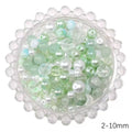 Green Tones Seed Glass Beads Mix 2-10mm