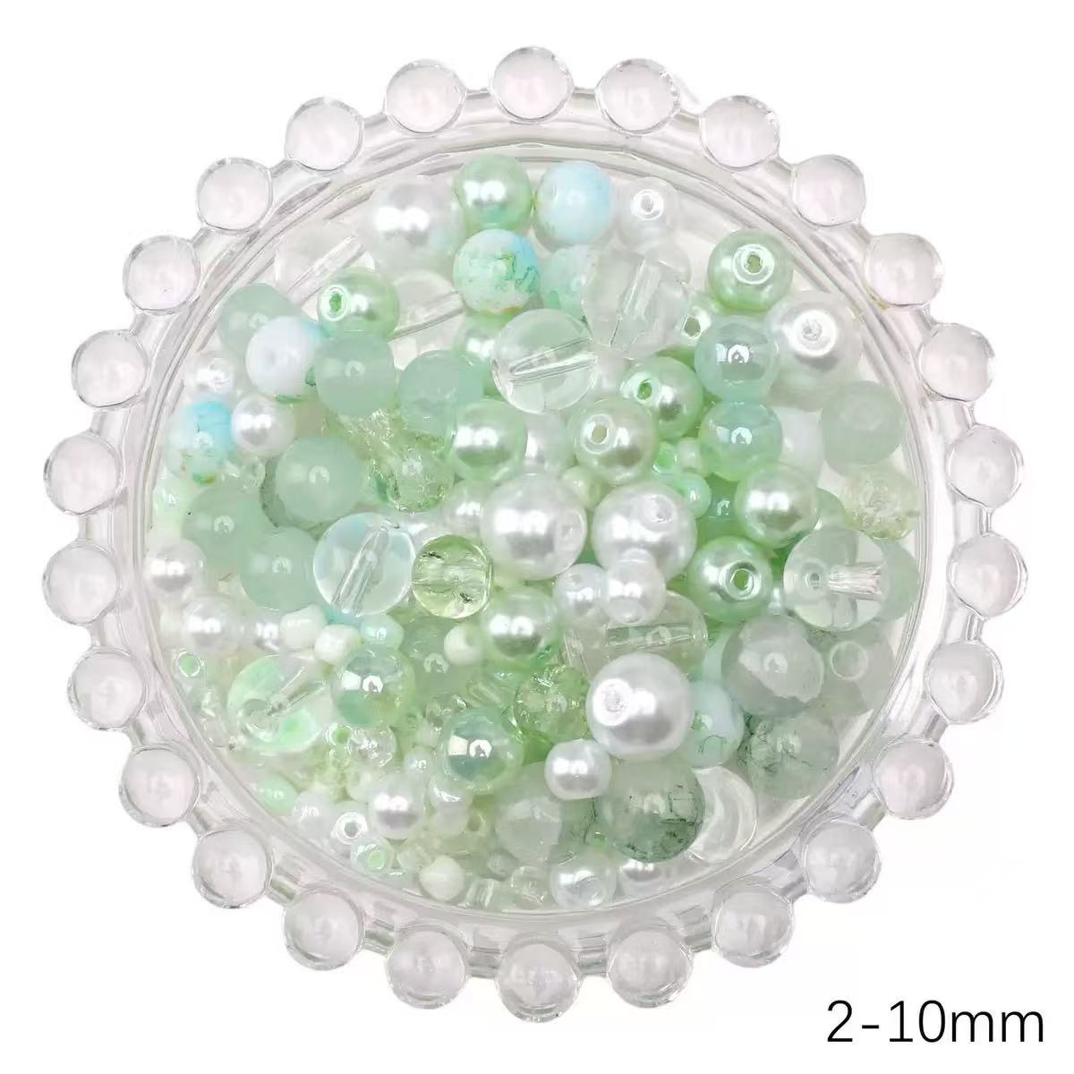 Green Tones Seed Glass Beads Mix 2-10mm
