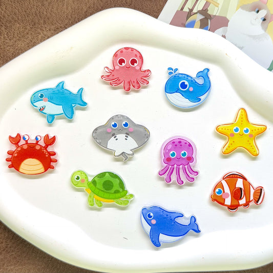C-53 Ocean Animal Flat back (4 pcs/bag (by charm