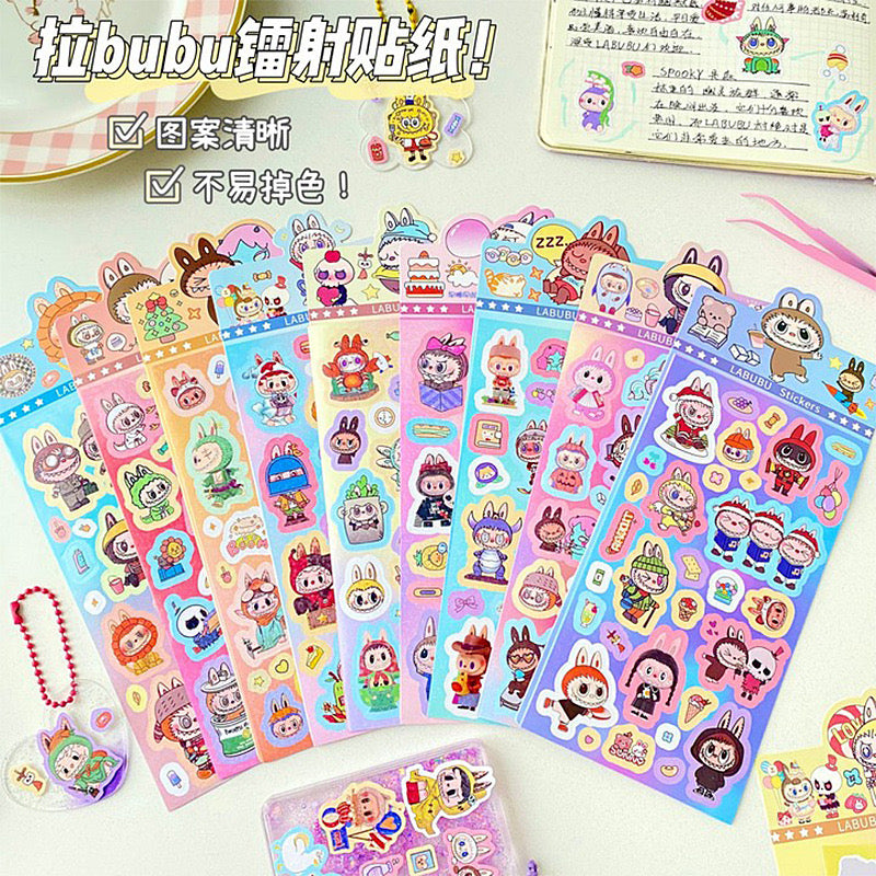 Y-07 Sanrio & Labubu Electroplate Sticker (color dots