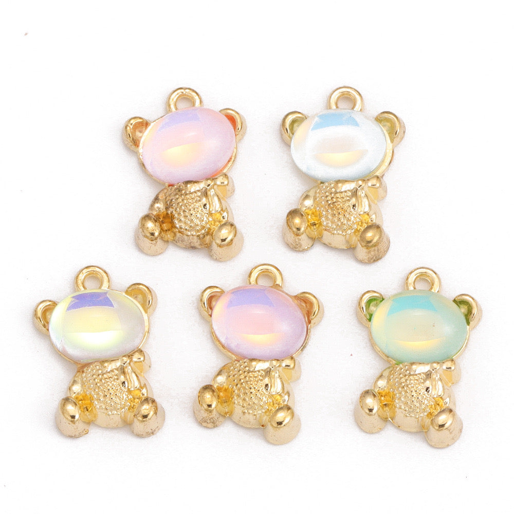 P-17 Gliter Bear Pendant (color dots