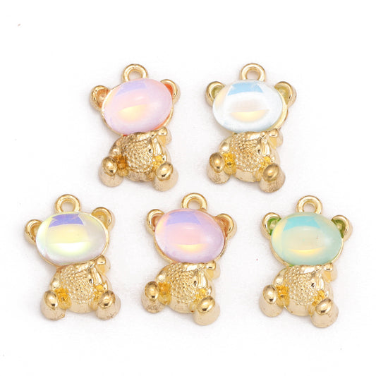 P-17 Gliter Bear Pendant (color dots