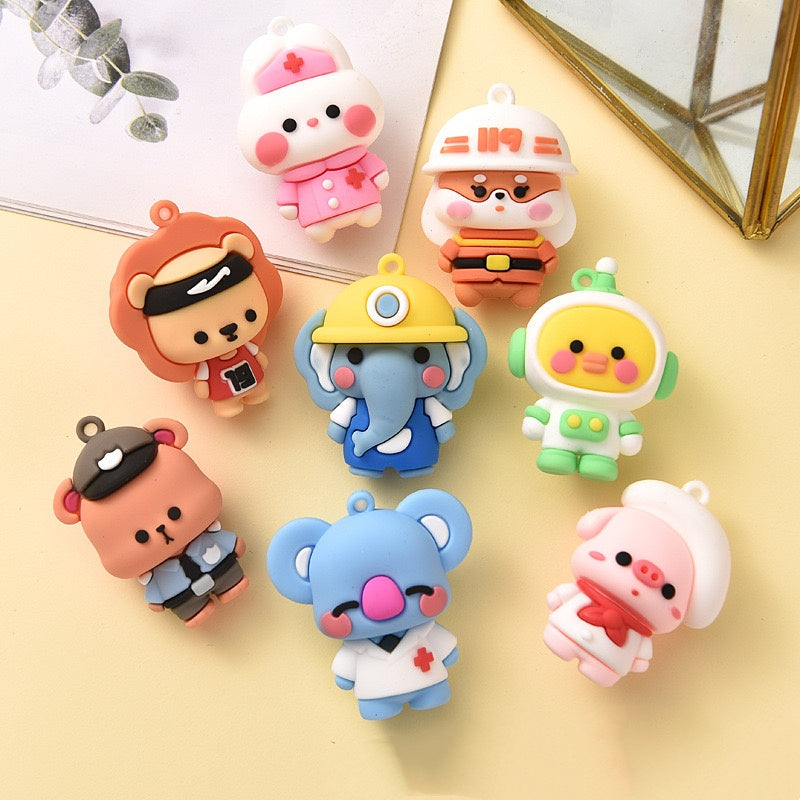 D-43 Cute Animal Keychain Charms (8styles