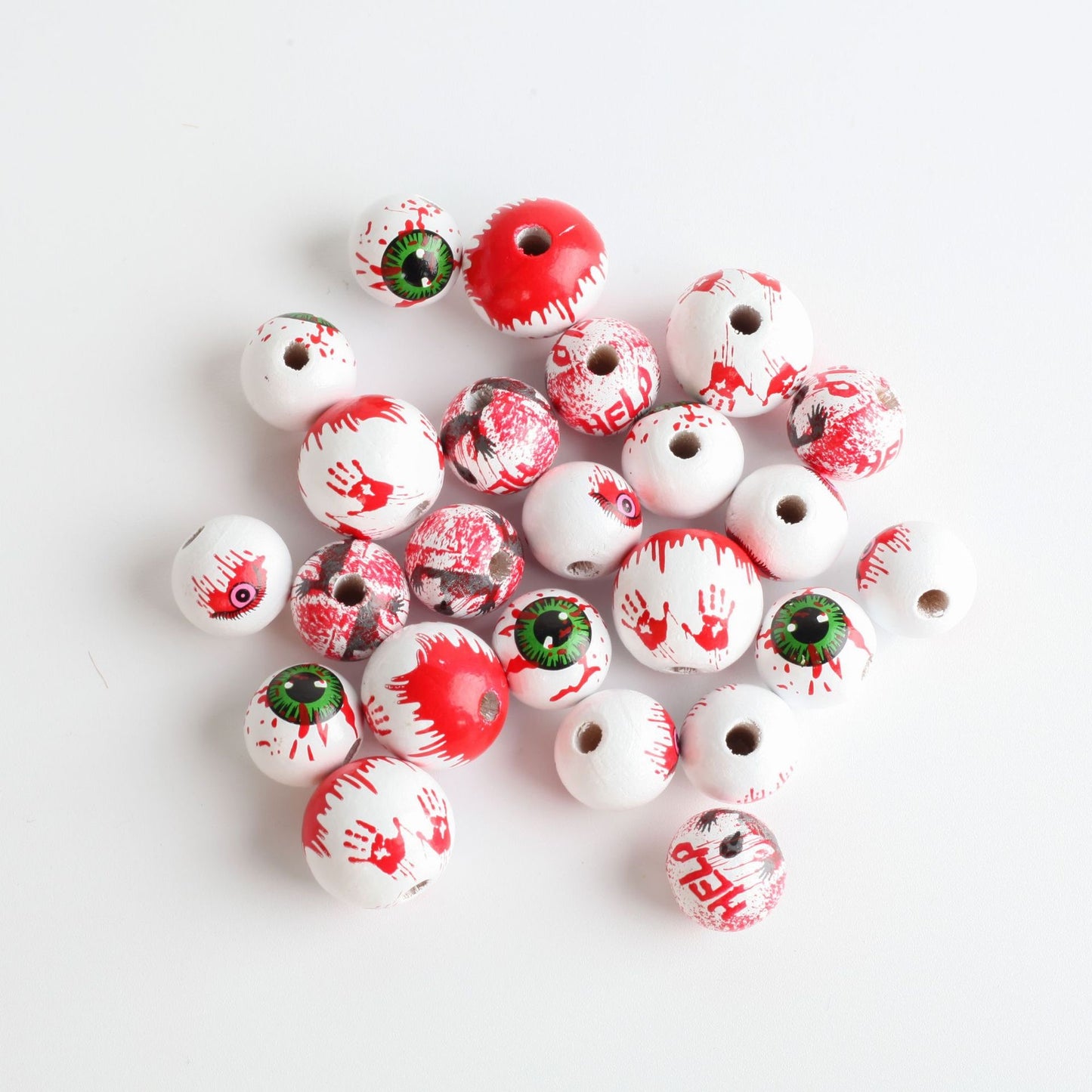 D-24 Wood Halloween Beads (4pcs/bag (by charms