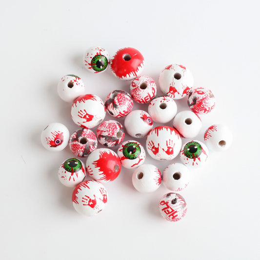 D-24 Wood Halloween Beads (4pcs/bag (by charms