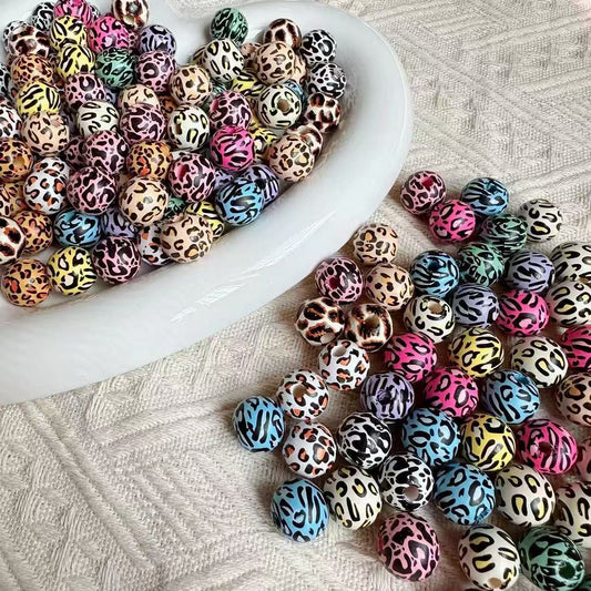 C-64 Leopard Print Spots Beads (4pcs/bag(by charms
