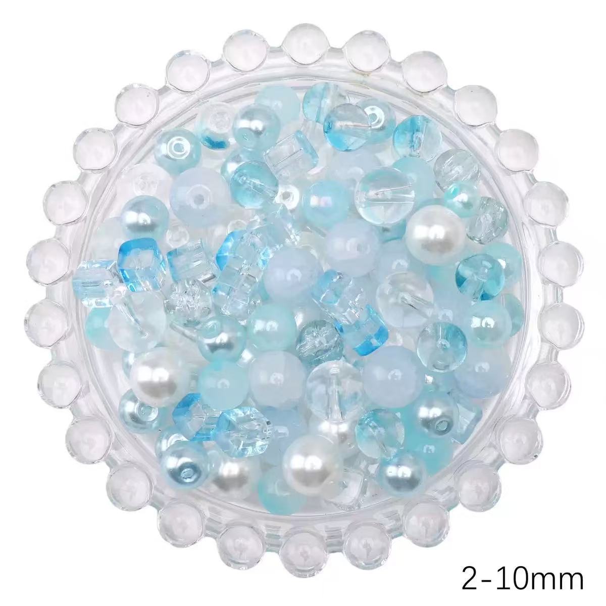 Blue Tones Seed Glass Beads Mix 2-10mm